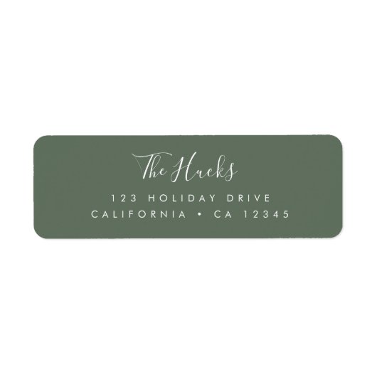 Minimale bosgroene Scandi Return-adres Etiket (Voorkant)