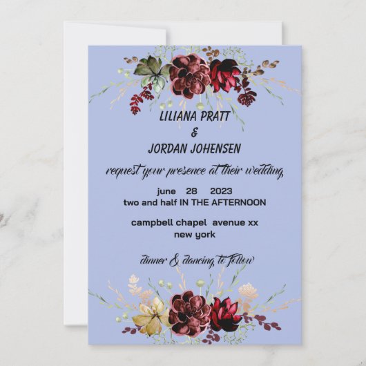 Minimale BOTANICAL Wedding INVITATION Kaart (Voorkant)