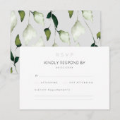 Minimale Botanical Wedding RSVP-kaart RSVP Kaartje (Voorkant / Achterkant)