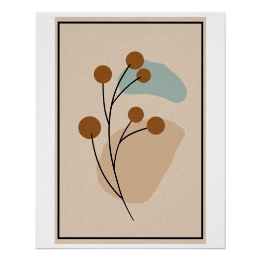 Minimale Botanische Abstracte Natuur Esthetiek Perfect Poster (Voorkant)