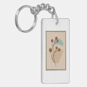 Minimale Botanische Abstracte Natuur Esthetiek Sleutelhanger (Voorkant Links)