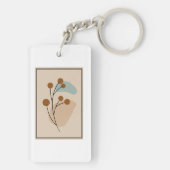 Minimale Botanische Abstracte Natuur Esthetiek Sleutelhanger (achterkant)