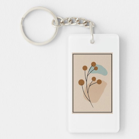 Minimale Botanische Abstracte Natuur Esthetiek Sleutelhanger (Voorkant)