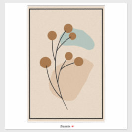Minimale Botanische Abstracte Natuur Esthetiek Sticker