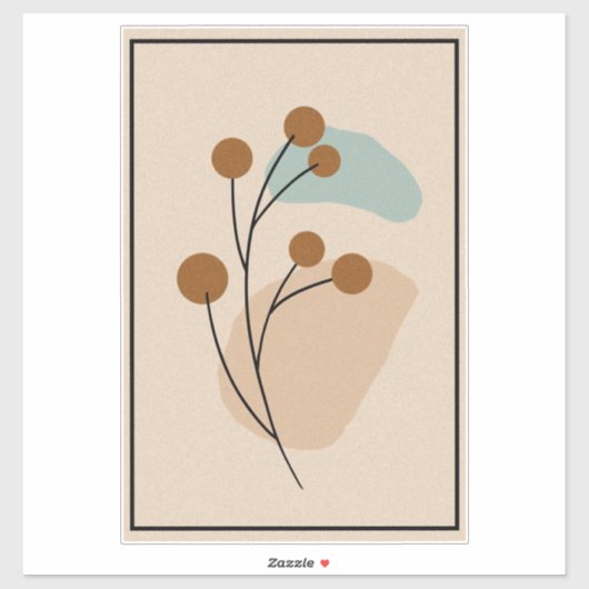 Minimale Botanische Abstracte Natuur Esthetiek Sticker (Vel)