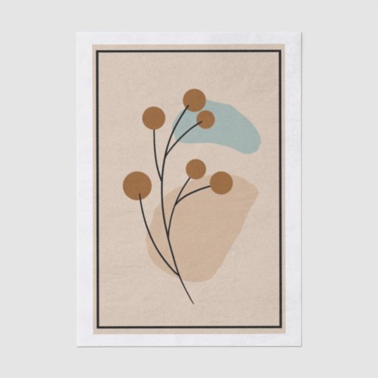 Minimale Botanische Abstracte Natuur Esthetiek Tissuepapier (Voorkant)
