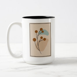 Minimale Botanische Abstracte Natuur Esthetiek Tweekleurige Koffiemok