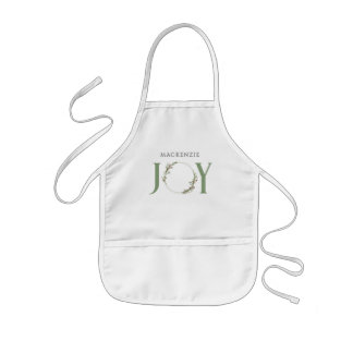 Minimale botanische aquarel krans Joy Kerstmis Kinder Schort