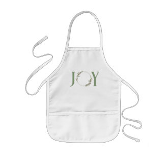 Minimale botanische aquarel krans Joy Kerstmis Kinder Schort