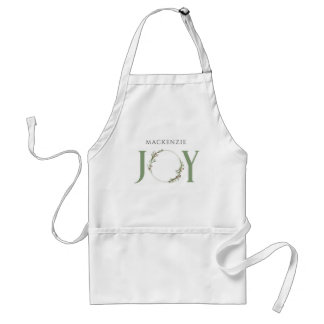 Minimale botanische aquarel krans Joy Kerstmis Standaard Schort