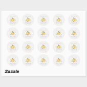 Minimale botanische Baby shower van Lemon Ronde Sticker (Vel)