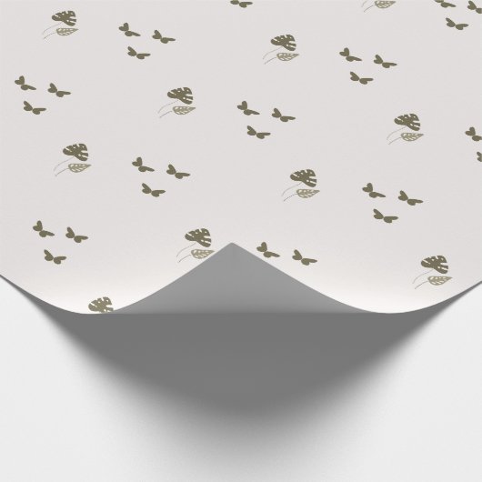 Minimale botanische bedankkaart – Neutraal aardse  Cadeaupapier (Hoek)