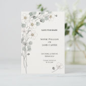 Minimale Botanische Bes Save The Date (Staand voorkant)