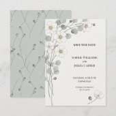 Minimale Botanische Bes Save The Date (Voorkant / Achterkant)