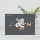 Minimale botanische bewaardatum met foto save the date (Staand voorkant)