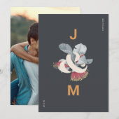 Minimale botanische bewaardatum met foto save the date (Voorkant / Achterkant)