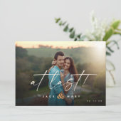 Minimale botanische bewaardatum met foto save the date (Staand voorkant)