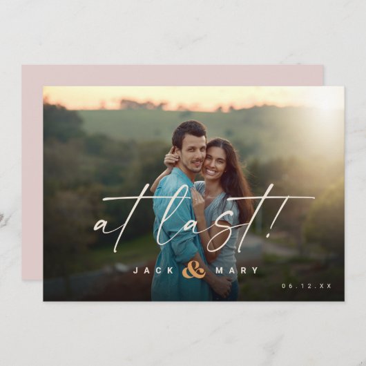 Minimale botanische bewaardatum met foto save the date (Voorkant / Achterkant)