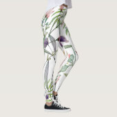 Minimale botanische bladeren en bloemwitte groen leggings (Rechts)