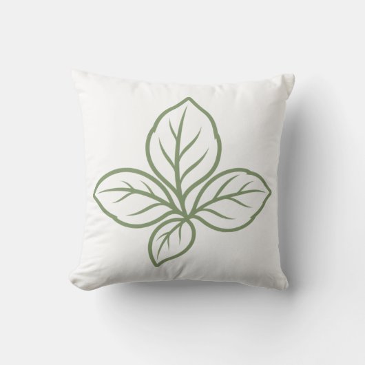 Minimale botanische bladworp kussen (Voorkant)