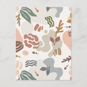 Minimale botanische bloemen feestdagenkaart