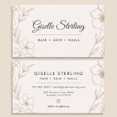 Minimale Botanische Blush en Zwarte Naam Typografi Visitekaartje