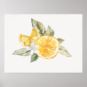 Minimale botanische boho fauna in Lemon Poster (Voorkant)