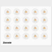 Minimale Botanische Boho Wedding met Citrus Oranje Ronde Sticker (Vel)