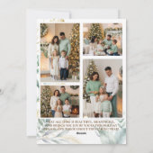 Minimale Botanische Borstel Kerstfoto Collage Feestdagenkaart (Achterkant)