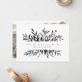 Minimale botanische bridesmaïde foto Foto Notitiekaartje (Voorkant / Achterkant in situ)