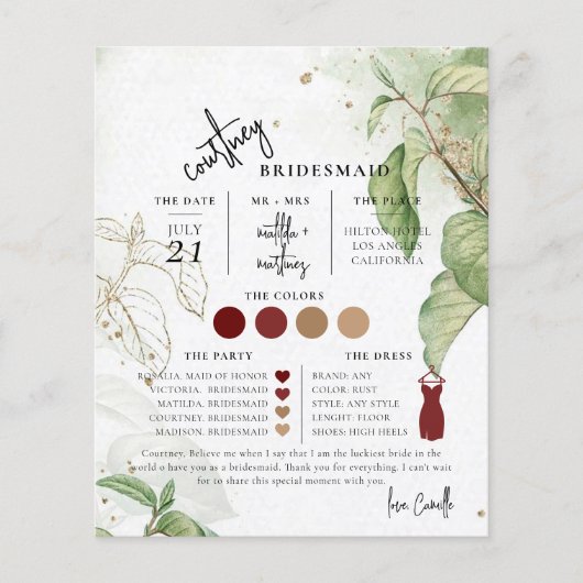 Minimale botanische briefkaart voor tekstscript (Voorkant)