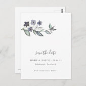 Minimale botanische bruiloft bespaart de datum briefkaart (Voorkant / Achterkant)