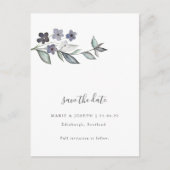 Minimale botanische bruiloft bespaart de datum briefkaart (Voorkant)