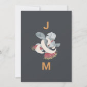 Minimale botanische bruiloft kaart (Achterkant)