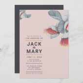 Minimale botanische bruiloft kaart (Voorkant / Achterkant)