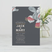Minimale botanische bruiloft kaart (Staand voorkant)