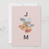 Minimale botanische bruiloft kaart (Achterkant)