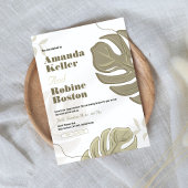 Minimale botanische bruiloft kaart