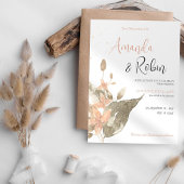 Minimale botanische bruiloft kaart