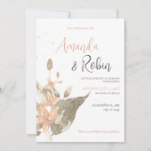 Minimale botanische bruiloft kaart (Voorkant)