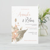 Minimale botanische bruiloft kaart (Staand voorkant)