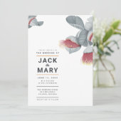 Minimale botanische bruiloft kaart (Staand voorkant)