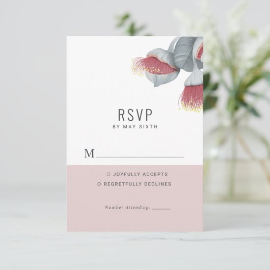 Minimale botanische bruiloft RSVP (Staand voorkant)