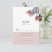 Minimale botanische bruiloft RSVP Kaartje (Staand voorkant)