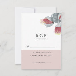 Minimale botanische bruiloft RSVP Kaartje