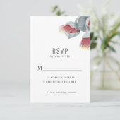 Minimale botanische bruiloft RSVP Kaartje (Staand voorkant)