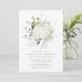 Minimale botanische bruine goudpompoen kaart (Staand voorkant)