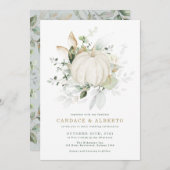 Minimale botanische bruine goudpompoen kaart (Voorkant / Achterkant)