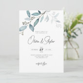 Minimale botanische eucalyptus Simple Weddenschap  Kaart (Staand voorkant)