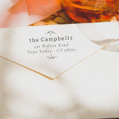 Minimale botanische familienaam en retouradres rubberstempel